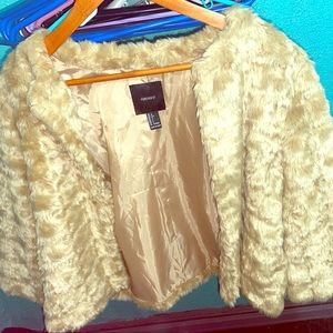 Faux Fur , Three Quarter Sleeve Mid Jacket
